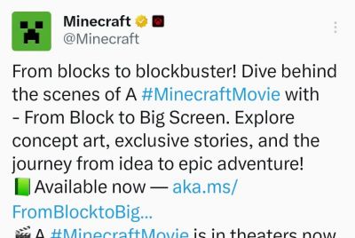 Minecraft现已发行 Minecraft大电影幕后故事集